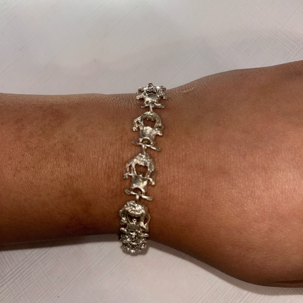 Vintage 90s Taz-Mania set or ring and bracelet sterling silver - Picture 3 of 5